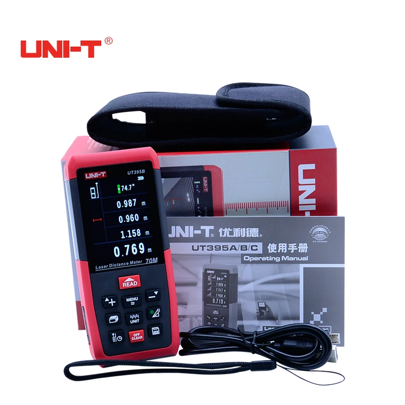 

Professional Laser Distance Meters UNI-T UT395B 70M Digital Laser Range finder handhled distance tester Measure Area/volume Tool