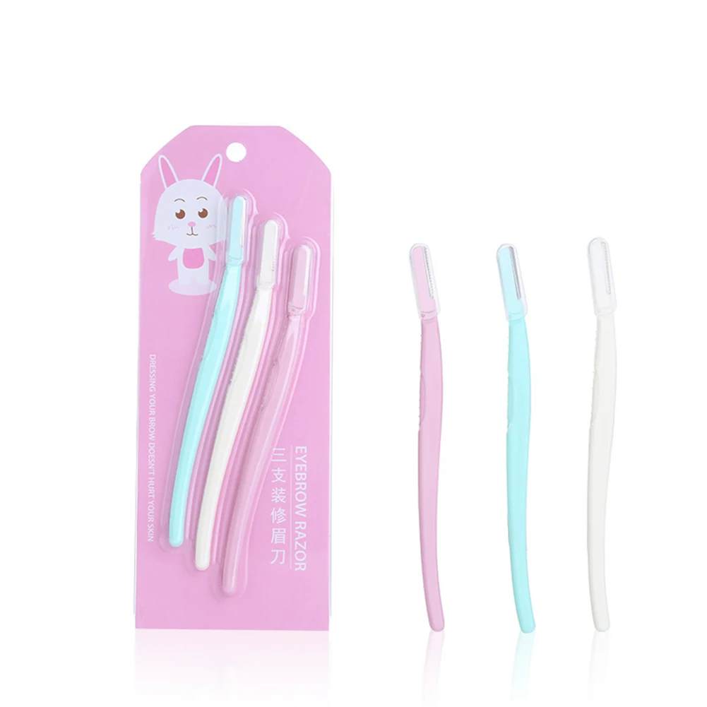 

New eyebrow shaping knife simple small three-piece protective net scraping eyebrow knife eyebrow shaping device