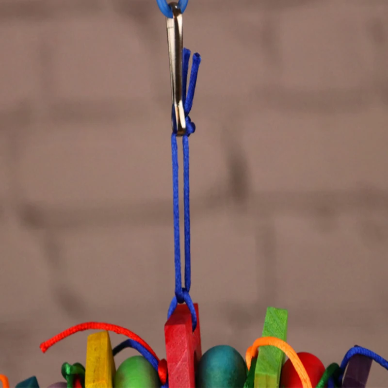 Игрушка попугай птица красочные деревянные блоки бусины жевательная игрушка Висячие качели Игрушки для маленьких средних попугаев тренировочные аксессуары для птичьей клетки