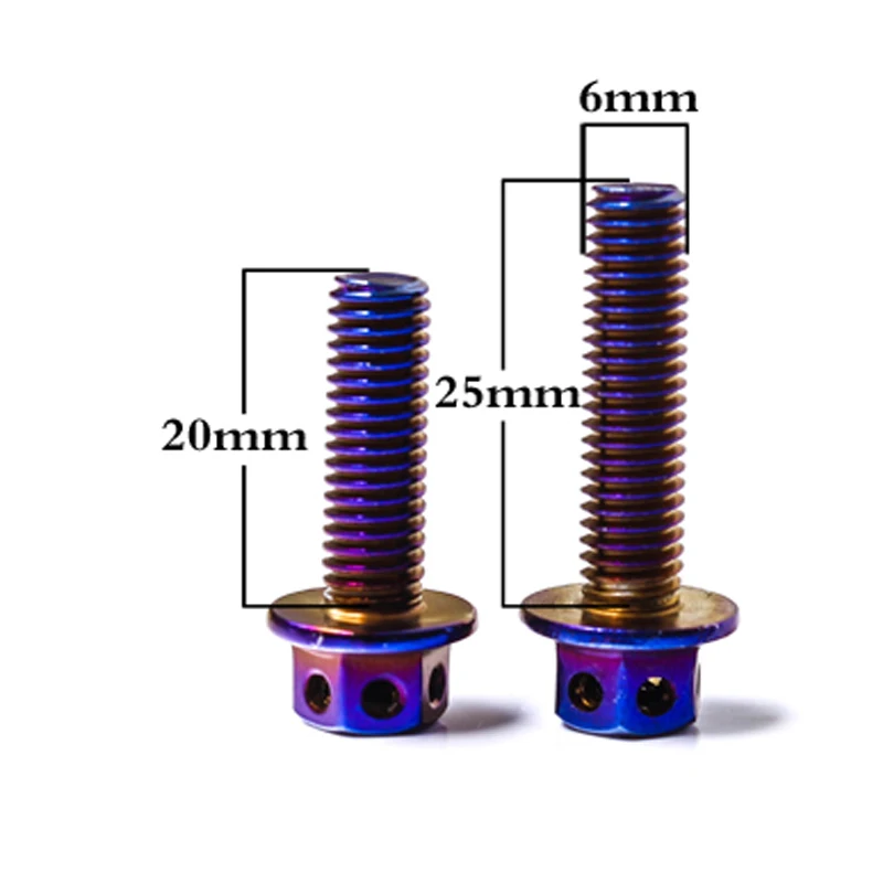 6 шт M6 Размеры Титановый Сплав покрытием шестигранный болт мотоцикла винт для YAMAHA РСЗ ферменной конструкции с шестигранной головкой пуговица на ножке