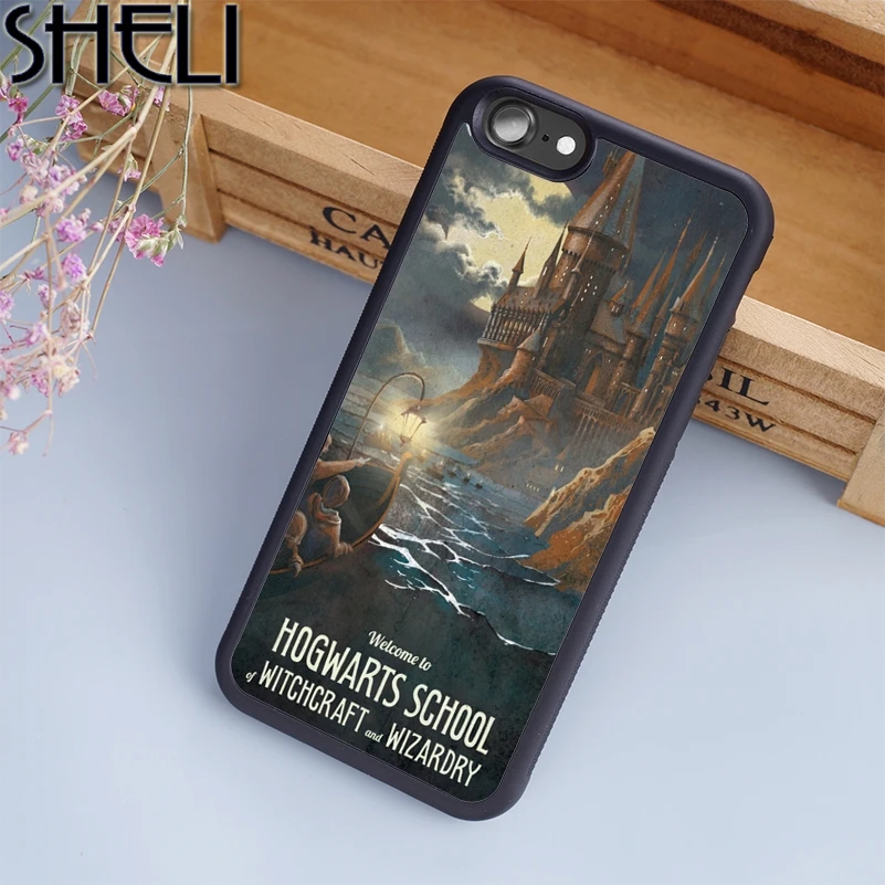 

SHELI Hogwarts School Harry Potter Phone Case For iPhone 6 6S Plus 7 8 Plus X 5S Back Cover For Samsung Galaxy S7 S8 edge