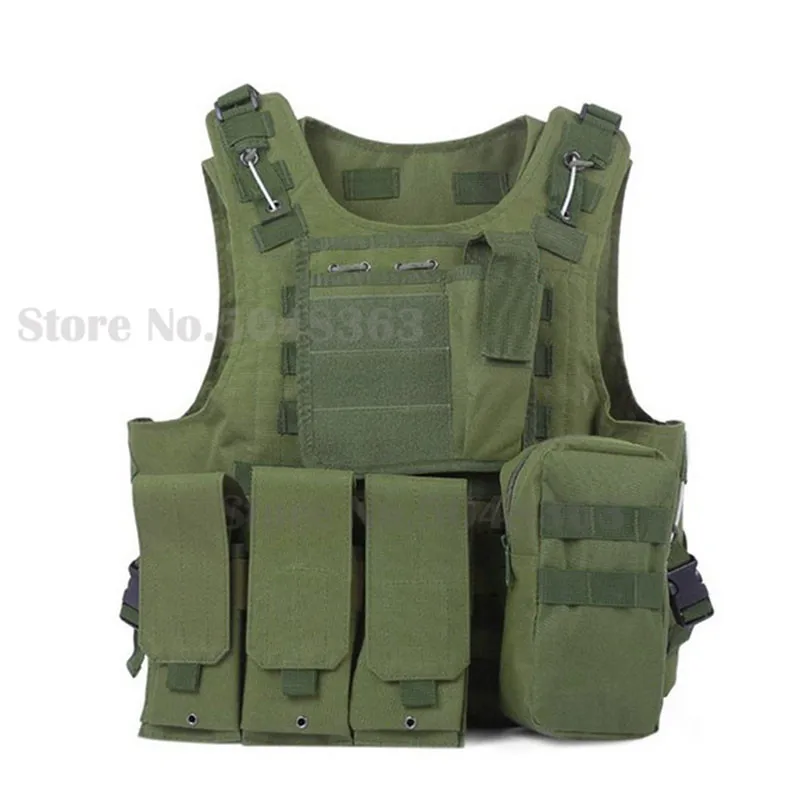 Камуфляжный рюкзак жилет в стиле армии полиции боевой жилет Пейнтбол Охотник защитный жилет оборудование полицейского спецназа - Цвет: Green