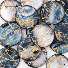 10 шт./партия бусины круглой формы из натурального камня граффити золотая линия ожерелье DIY бусины для изготовления ювелирных изделий Аксессуары PJ0127-10