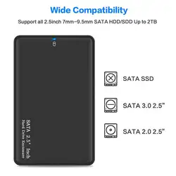 2,5 дюймов SATA к USB3.0 высокотехнологичных механические Черный SSD высокое качество Дизайн Тетрадь мобильный жесткий диск окно свет Портативный