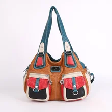 Стильная сумка из искусственной кожи в стиле пэчворк, повседневная сумка высокого качества, женские сумки, женская сумка на каждый день