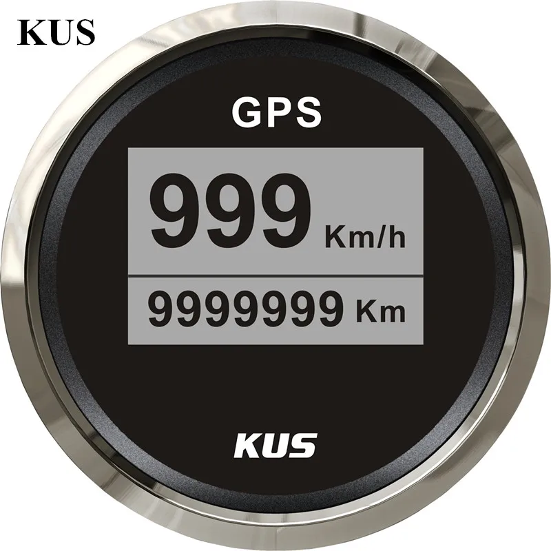 KUS 52mm gps velometer speedo digital gps speedometer black faceplate