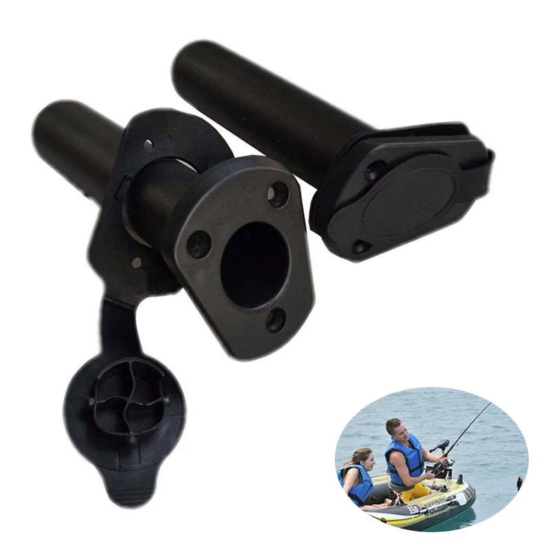 

2 Pcs/Set Plastic Flush Mount Fishing Boat Rod Holder Bracket And Cap Cover Kayak ALS88