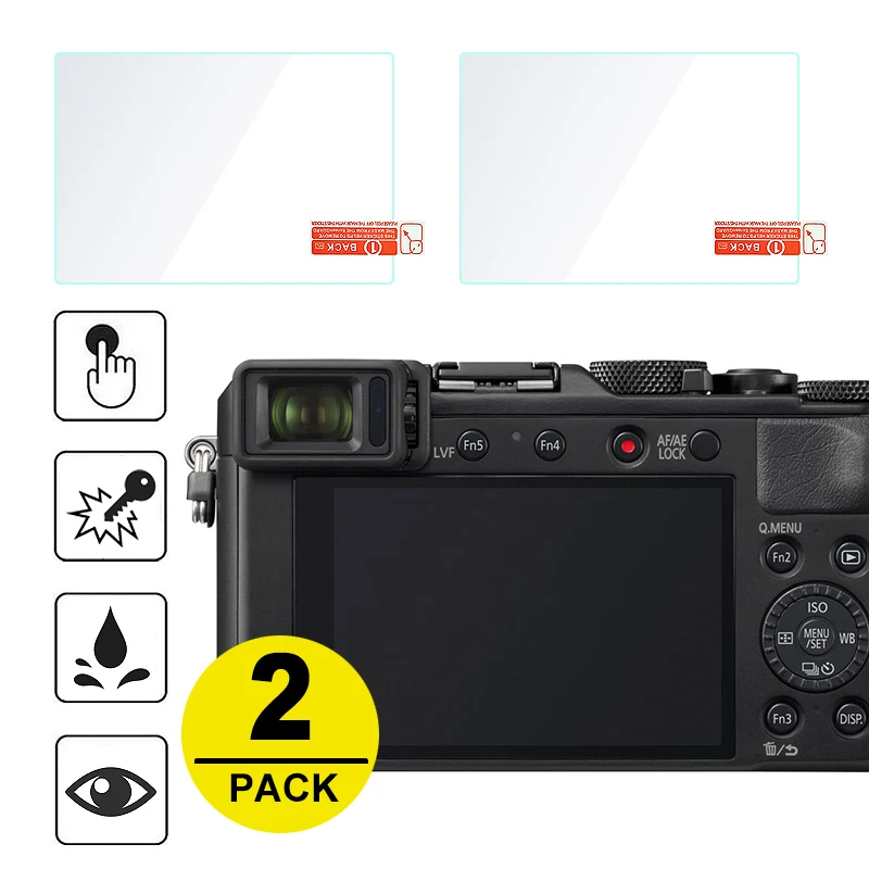 2x закаленное стекло для защиты экрана Panasonic Lumix LX100 II G7 FZ300 FZ82 FZ80 FZ72 FZ70 ZS40 TZ60 ZS200 ZS220