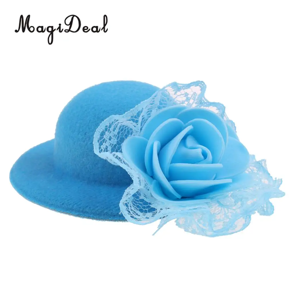 MagiDeal Fashion 1Pc Cloth Vintage Round Bowler Doll Hat Cap for 28-30cm Doll Clothes Accs Dollhouse Decor Children Toy 8Colors