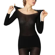 Женская бесшовная внутренняя одежда, термокомплект, Теплые Топы+ штаны, комплект из 2 предметов, Женская Осенняя зимняя теплая Домашняя одежда, черный, телесный, красный