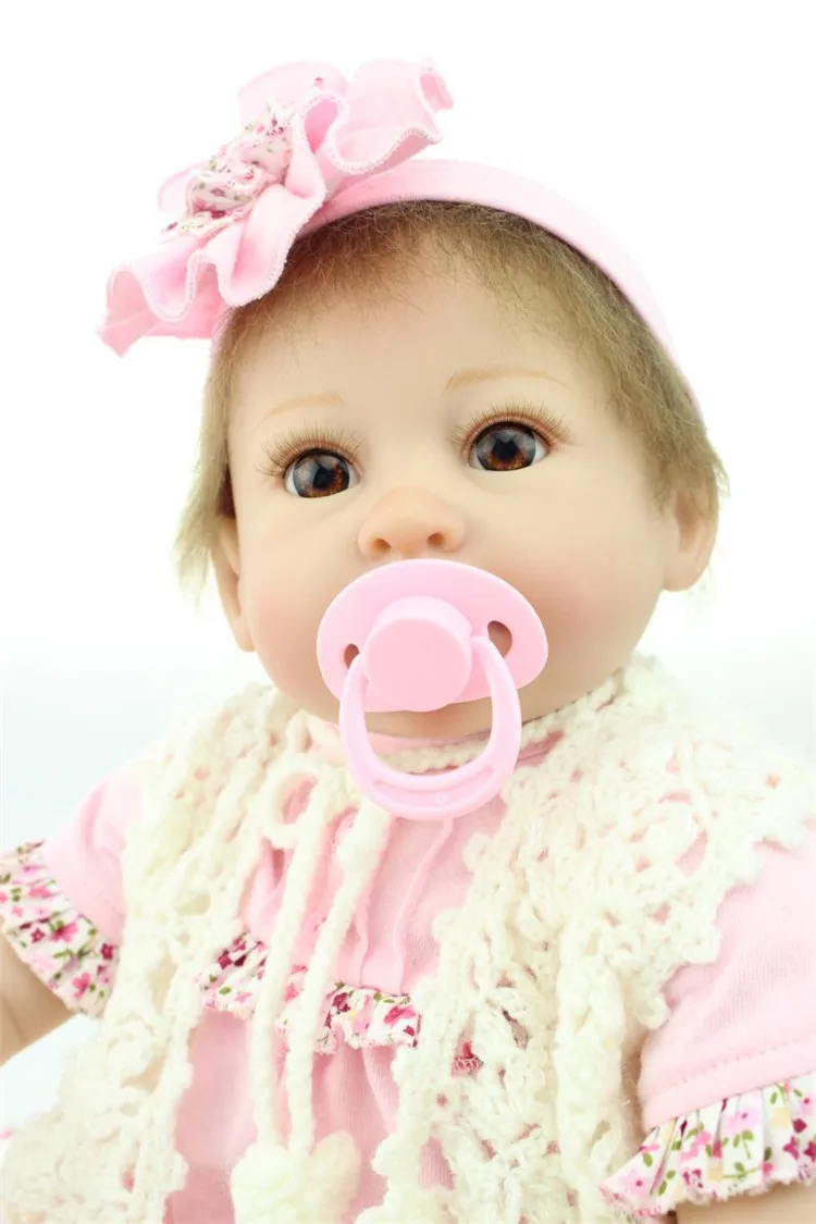 22 inch 55cm   Doll Reborn Baby Dolls Handmade Realistic Soft Silicone Newborn Bonecas briquedo child love gift