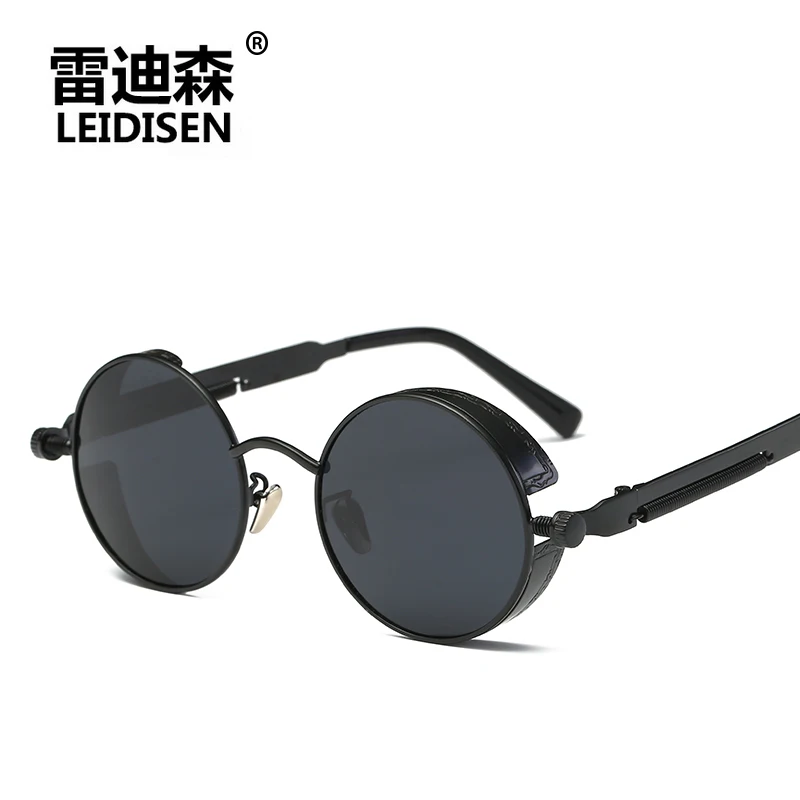 

2018 New LEIDISEN Mirror Lens Round Glasses Vintage Brand designer Steampunk Sunglasses For men and women Hisper Eyewear
