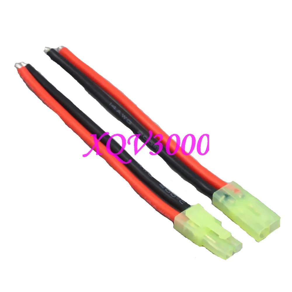 RC Pair Male + Female Tamiya Mini Battery Connector 14awg 10cm Wirein