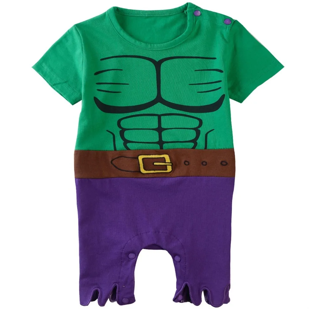 Bébé garçons Hulk Costume barboteuse nouveau-né super-héros fête combinaisons infantile Avengers combishort Halloween Costume pour bébé garçon