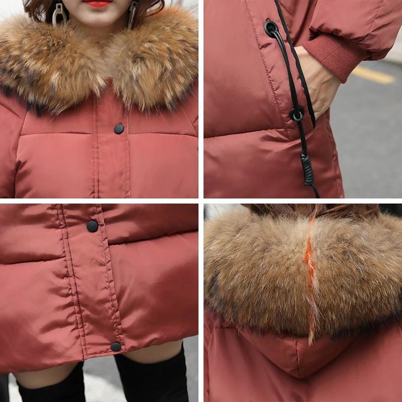 Женские пуховики с искусственным мехом новинка 2019 зимняя куртка Женская Толстая
