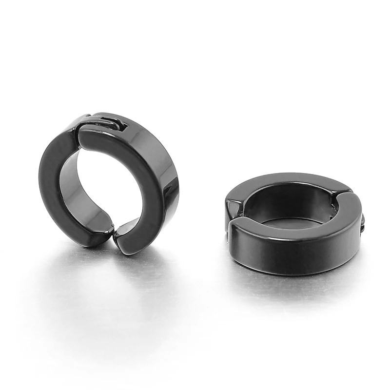 1 Pair Men S Stainless Steel Non Piercing Earring Clip On Ear Stud 1 Pair Men S Stainless Steel Non Piercing Earring Clip On Ear Stud Cuff Earrings Silver Black Er960 In From Jewelry Accessories