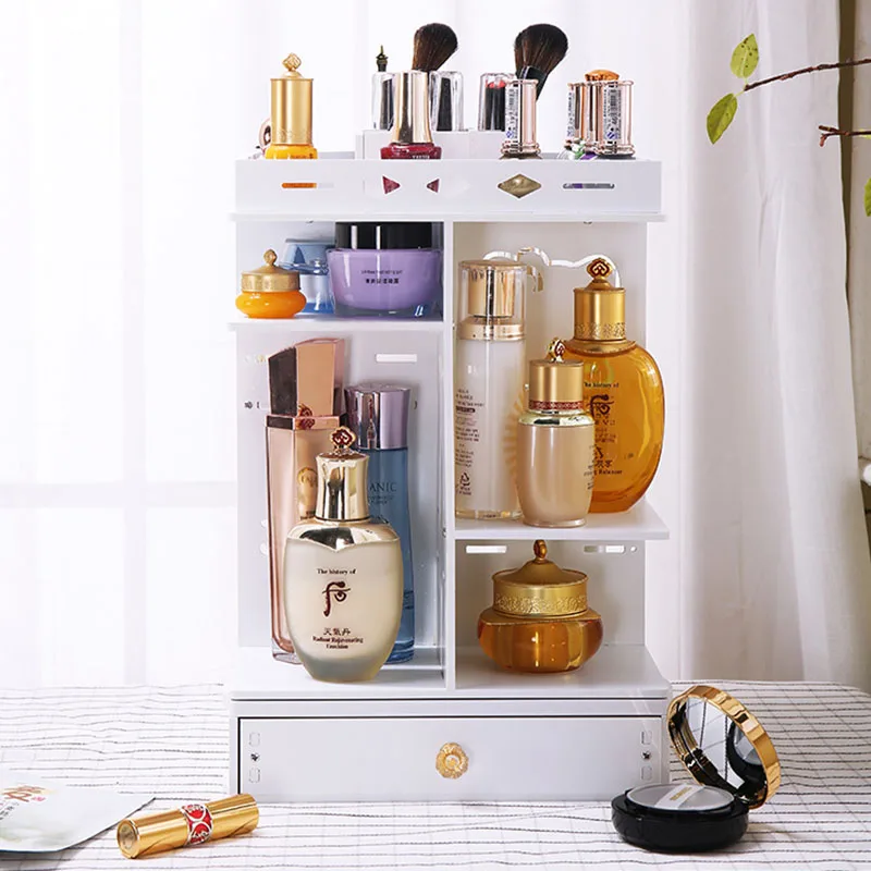 

Rotating Makeup Organizer Box Brush Holder Jewelry Organizer Case Jewelry Makeup Cosmetic Storage Box Organizer Shelf Rack