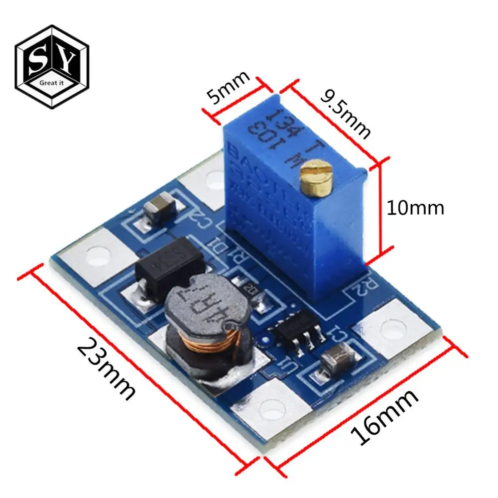 1PCS DC-DC SX1308 2A Converter Step-UP Adjustable Power Module Booster