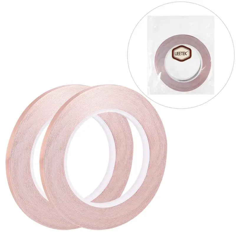 

2PCS Copper Foil Tape with EMI Shielding Adhesive for Stained Glass Paper Circuits Crafts