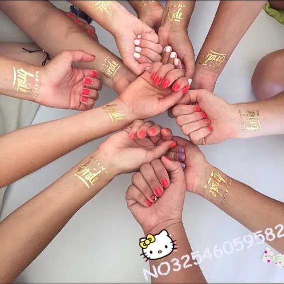 1pcs Gold Team Bride Temporary Tattoo bachelorette party accessories