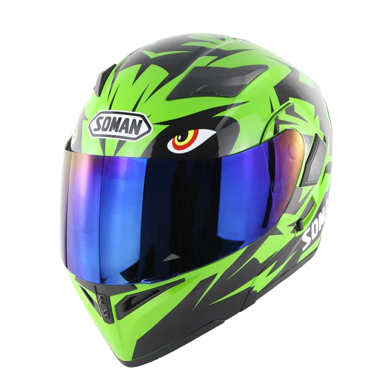 

SOMAN SM955-SKYEYE motorcycle helmets Street Motorbike casco casque 5 colors for choose green