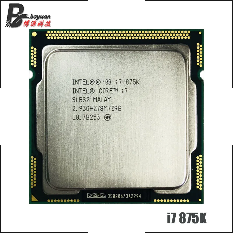 Процессор Intel Core i7-875K i7 875K i7 875 2,933 ГГц четырехъядерный Восьмиядерный процессор LGA 1156