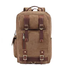 Большая квадратная сумка, Мужская большая Вместительная дорожная сумка, модный рюкзак для отдыха, Холщовый кожаный мужской многофункциональный рюкзак с карманами