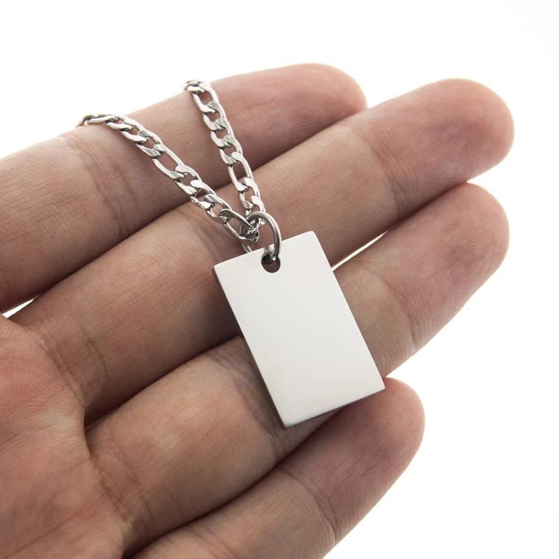 

20PCS Stainless Steel Dog Tag Blank Military Plate Pendant Metal Dogtag For Men ID Car Military Collar Mirror Polished Wholesale