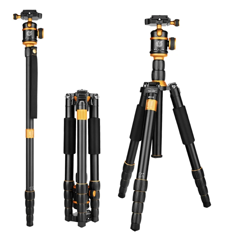 QZSD Q888 Pro Aluminum Alloy Monopod Tripod Portable Detachable Traveling Tripods Ball Head for Canon Nikon DSLR Camera Tripe