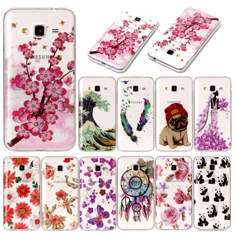 

For Samsung J 3 J3 J300 Case Animal Flower Transparent Silicon TPU Soft Back Cover Phone Case for Samsung Galaxy J3 2016 J320