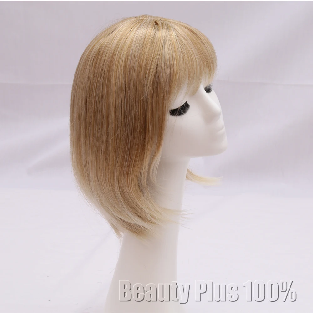 Gaya Eropa Wig Pirang Modern Keren Emas Rambut Pendek Wig Untuk