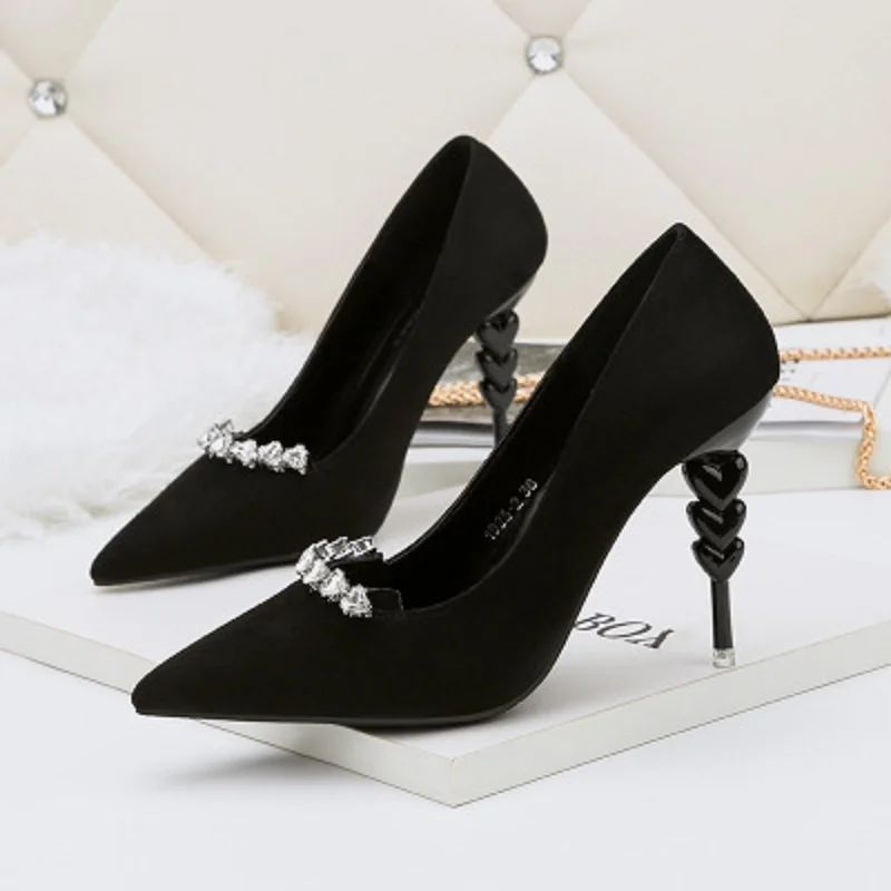 

New fashion shallow mouth rhinestone stiletto women's shoes nightclub sexy slim women's shoes