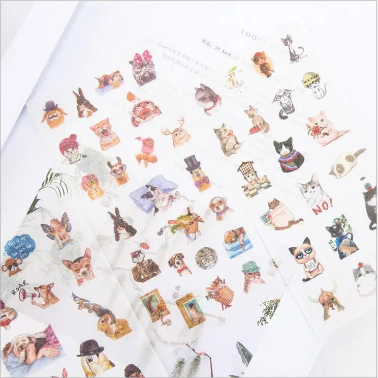 6 страниц/упаковка Kawaii Cat милые декоративные наклейки для планировщика лица DIY дневник в стиле Скрапбукинг индекс телефона упаковочные