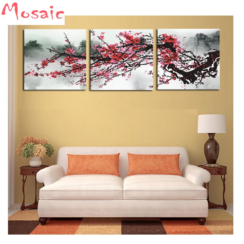 Алмазная живопись triptych Diy Набор для вышивки крестиком ручной работы алмазная