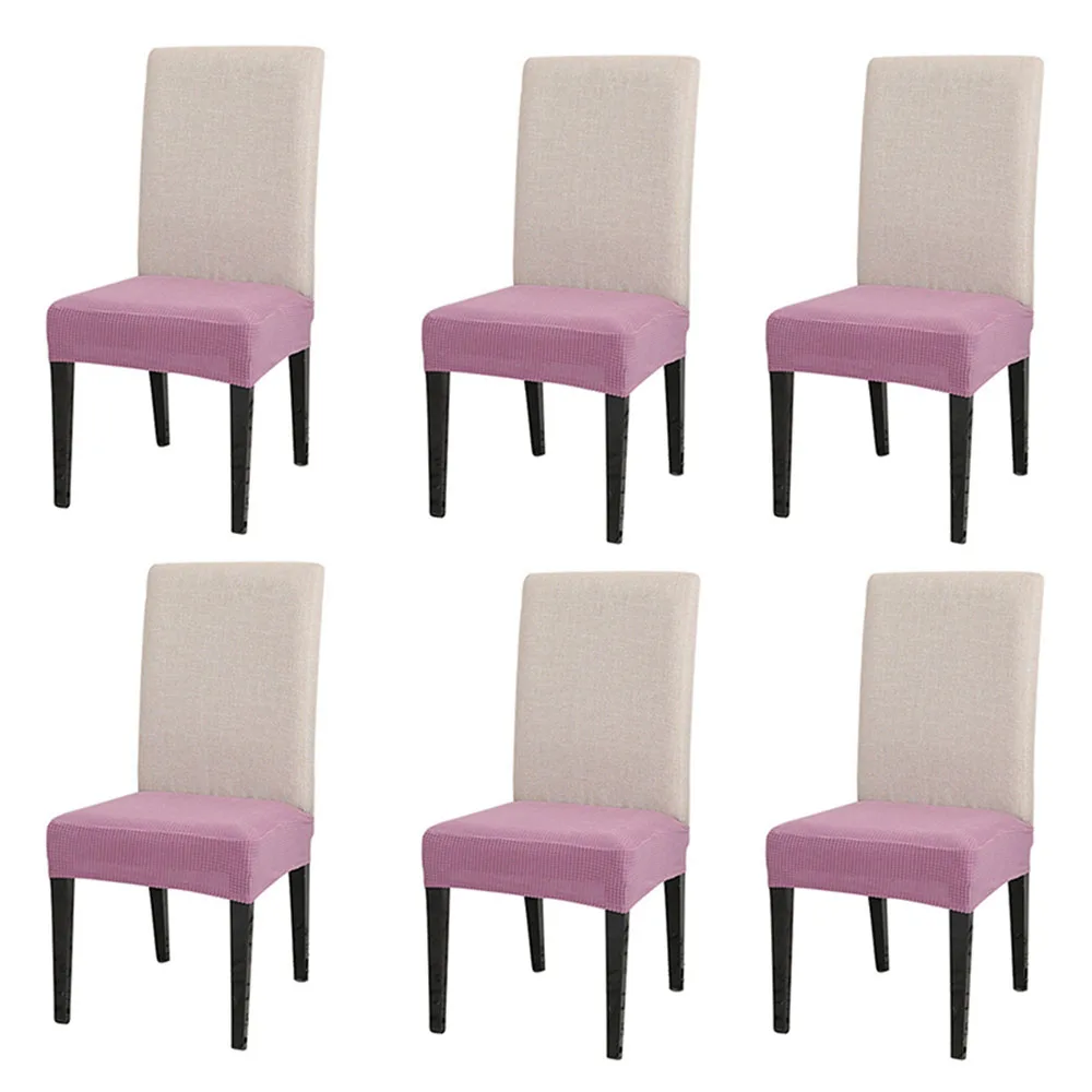 6 шт./4 шт./1 шт. Натяжные чехлы для сидений на стулья Набор вязаных чехлов для сидений на стуле Чехол для стула Чехлы для столовой - Цвет: 6pcs Light purple