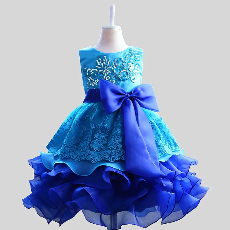 

Cute Toddler Baby Girl Lace Sequins Dresses 2018 Summer Girls Princess Dress Children Clothing Kids Party Bow Dresses Age 3-7 T