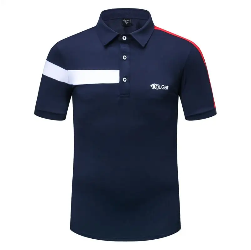Botão de Lapela de Manga T-shirt de Golfe dos Homens de Verão Camisas de Esportes de Golfe Curta Respirável Quick Sportswear Tops Anti Suor 2019 Dry