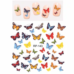 Image 2 - UPRETTEGO NAIL ART BEAUTY NAIL STICKER WATER DECAL SLIDER CARTOON CUTE BUTTERFLY INSECT RP139 144