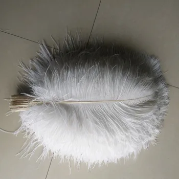 

Free delivery! 100 pcs many natural white ostrich feathers 45-50 cm /18-20 inches ostrich feather wedding center focus