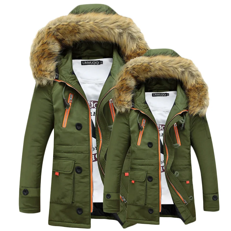 Новинка, зимняя мужская куртка, Повседневная парка с капюшоном, Мужская Утепленная зимняя куртка с длинным рукавом, Мужская теплая парка, мужская верхняя одежда
