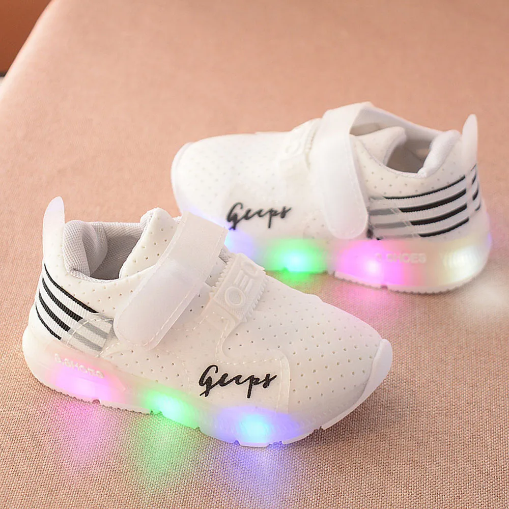 MUQGEW Children's shoes children luminous stripes sneakers luminous ...