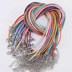 Braided Leather Cord Necklace with Clasp - Adjustable Jewelry Making Supplies (10 Pack) - 45cm Bronze 2.0mm (Multicolor)