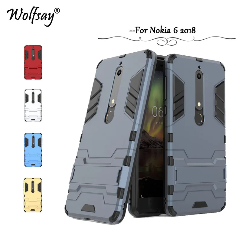 

Cover sFor Nokia 6 2018 Case Slim Robot Armor Rubber Capa FOR Phone Case Nokia 6.1 Cases for Nokia 6 2018 TA-1050 TA-1043