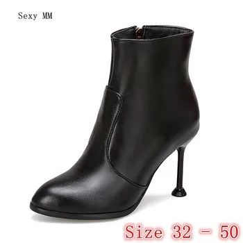 

Spring Autumn High Heel Women Ankle Boots Woman Short Boots High Heel Shoes Plus Size 32 33 - 40 41 42 43 44 45 46 47 48 49 50