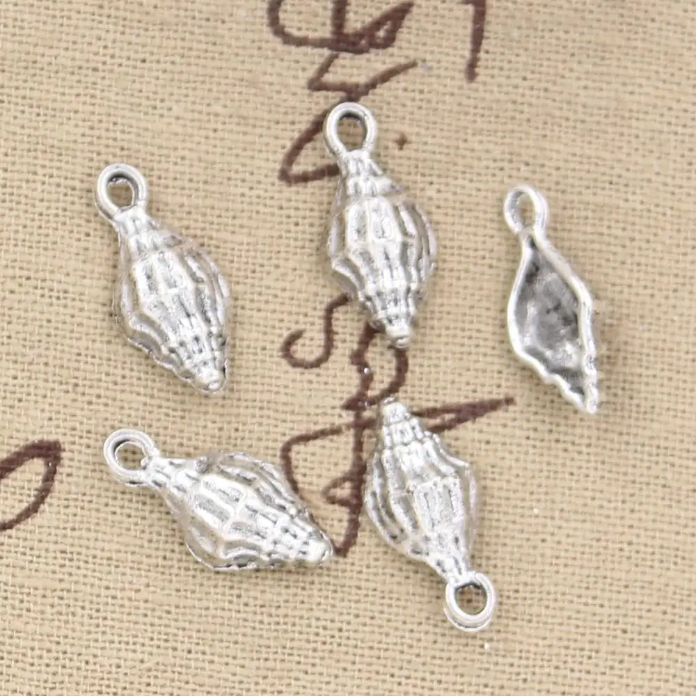 

12pcs Charms conch shell 19x9mm Antique Making pendant fit,Vintage Tibetan Silver,DIY bracelet necklace