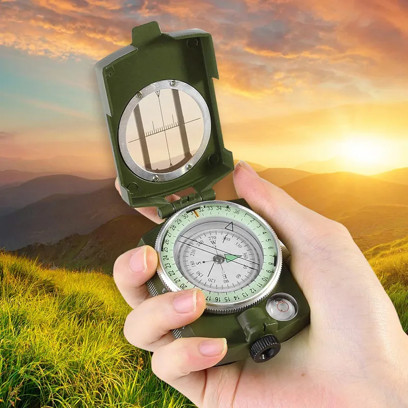 

Multifunctional Military Aluminum Alloy Compass with Map Measurer Distance Calculator Great for Hiking Camping Outdoor Survival