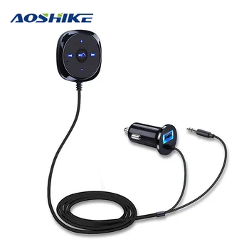 

AOSHIKE Car FM Transmitter Hands Free Bluetooth Car Kit MP3 Player TV Modulator Dual USB Charging In The Car Audio Receiver