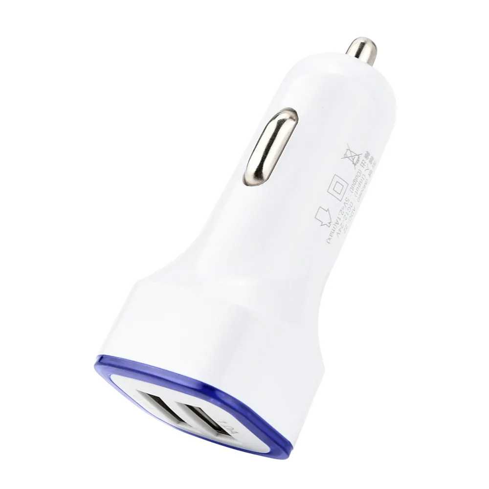 Абсолютно и высококачественный светодиодный двойной зарядное устройство USB 2 порта адаптер сигарета зажигалка на электропитании для телефона для samsung для ipod