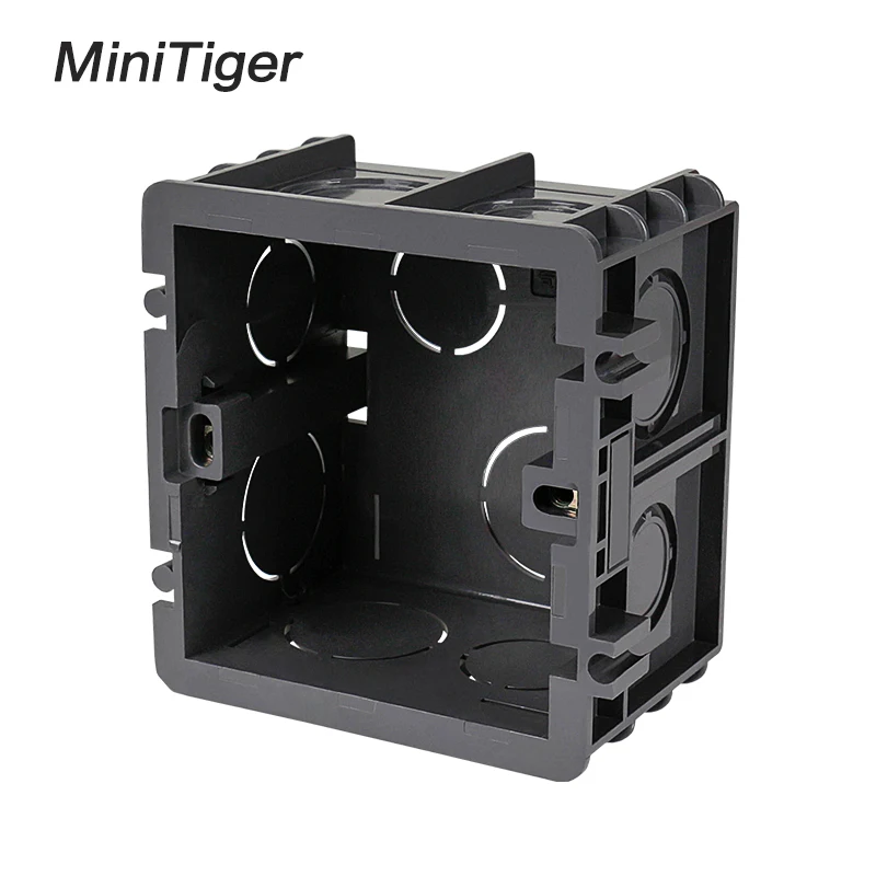 Minitiger High Strength Mounting Box Internal Cassette 82mm * 76mm * 50mm For 86 Type Switch and Socket, Black Wiring Back Box switch box wall socket box electric distribution box
