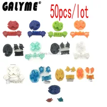 50 шт./партия многоцветные брелки для питания на кнопке выключения, пригодный для Gameboy, цветные полиуретановые цветные накладки для ремонта кнопок A B